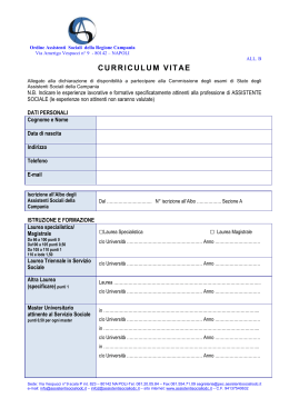 curriculum vitae 2016 (all. b) - pdf - ordine assistenti sociali campania