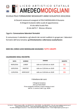 elenchi corsi orientamento - Ufficio scolastico regionale per la