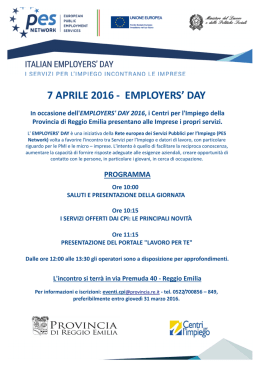 7 aprile 2016 - employers` day