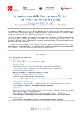 Agenda Osservatorio Milano 7 aprile 206