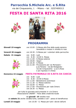 festa di santa rita 2016 - Parrocchia di S. Michele Arcangelo e S. Rita