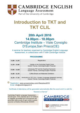 Introduction to TKT and TKT CLIL