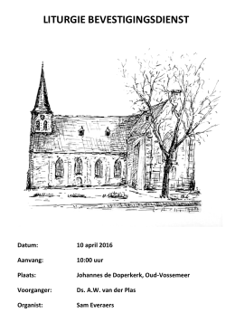 liturgie bevestigingsdienst - Hervormde gemeente Oud