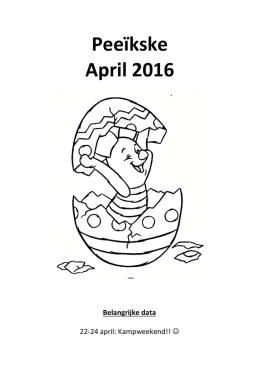 Pee&iuml;kske April 2016