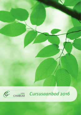 Cursusaanbod 2016 - Cursus Centrum Cambium