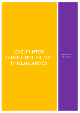 Knelpunten Aansluiting 18-/18+ in Haaglanden