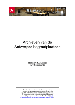 Archieven van de Antwerpse begraafplaatsen