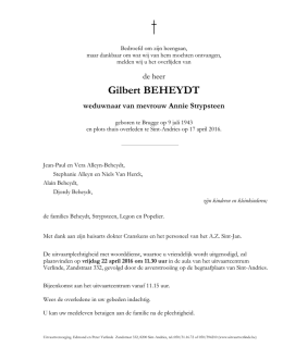 Gilbert BEHEYDT - Uitvaart Verlinde
