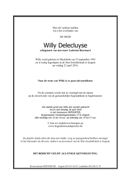 Willy Delecluyse - Begrafenissen Depoorter