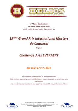 19ème Grand Prix International Masters de Charleroi Challenge