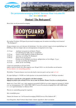 Uitnodiging The Bodyguard okt 2016