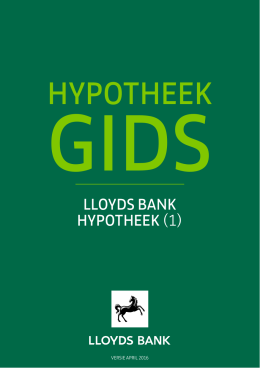 Hypotheekgids Lloyds Bank Hypotheek