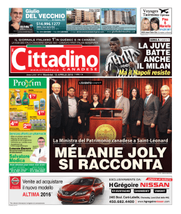 mélanie joly si racconta - Il giornale italiano primo in Québec e in