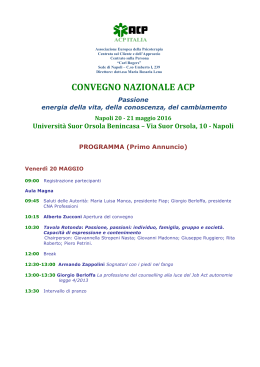 programma - ACP - Associazione Europea della Psicoterapia