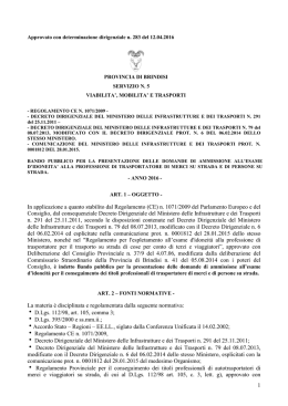 (CE) n. 1071/2009 del Parlamento Europeo e del Consiglio, dal