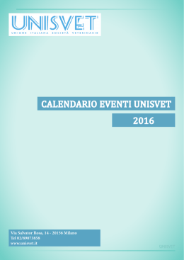 CALENDARIO EVENTI UNISVET 2016