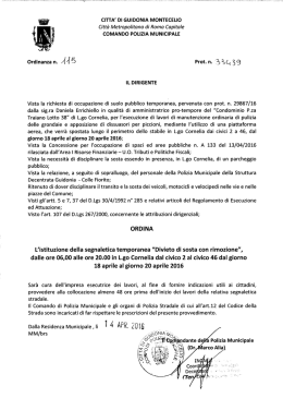 Ordinanza n. 115 del 14/04/2016 - Comune di Guidonia Montecelio