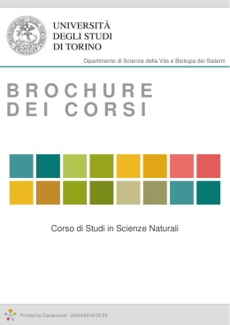 Brochure dei corsi  - Corso di Studi in Scienze Naturali