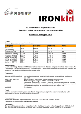 17. Ironkid delle Alpi di Bolzano &ldquo;Triathlon Kids e gara giovani