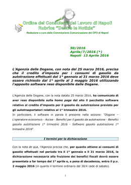 N° 50/2016 - Ordine dei Consulenti del Lavoro di Napoli