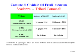 scadenze tributi locali 2016 - Comune di Cividale del Friuli