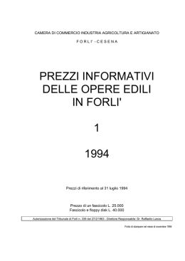 prezzi informativi delle opere edili in forli` 1 1994