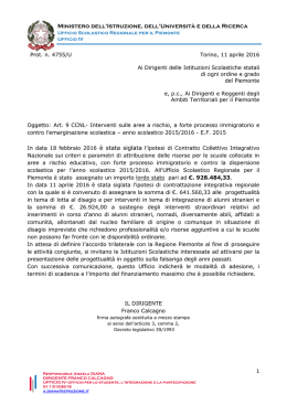Nota USR prot. n. 4755 - Ufficio Scolastico Regionale Piemonte
