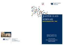 Programma del concerto - Conservatorio di Milano