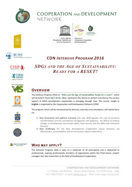 51bcdn intensive program 2016 sdgs and the age of sustainability