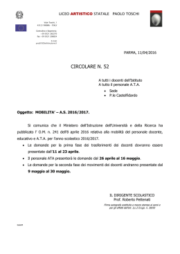 circolare n. 52 - Liceo Artistico Toschi