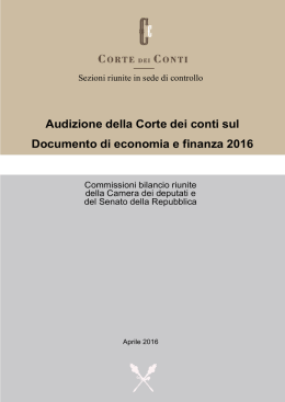 Audizione sul Documento di economia e finanza
