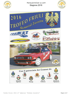 Regolamento Trofeo Friuli 2016