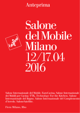Anteprima - Salone del Mobile.Milano 2016