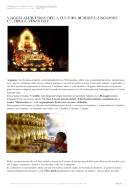 viaggio all`interno della cultura buddista: singapore celebra il vesak