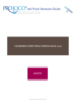 Agosto - Pro Loco del Friuli Venezia Giulia