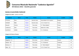 classifica generale 2016 - Istituto Comprensivo 20 Bologna