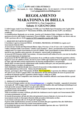 Regolamento Maratonina di Biella 2016