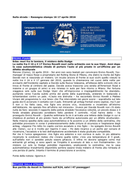 Leggi la rassegna del 16 e 17 aprile 2016