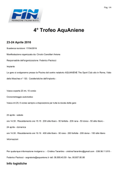 4° Trofeo AquAniene - Federazione Italiana Nuoto