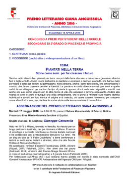 premio letterario giana anguissola - anno 2016