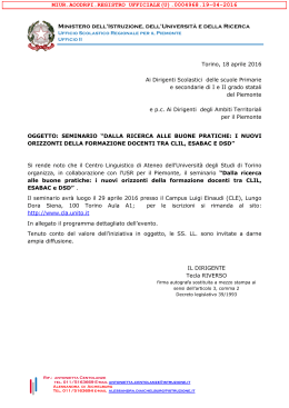 Nota Reg. prot.n. 4968/2016 - Ufficio Scolastico Regionale Piemonte