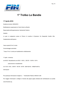 1° Trofeo Le Bandie - Federazione Italiana Nuoto