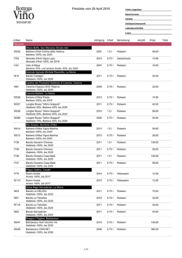 Preisliste - Bottega del Vino