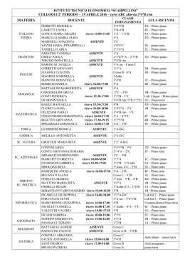 Consulta l`orario dei Colloqui del 19 aprile 2016