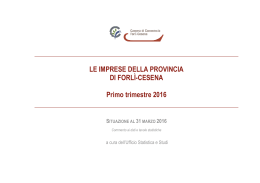 Movimprese 2016 - 1° trimestre - Camera di Commercio di Forlì