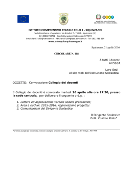 Circolare 118 Convocazione Collegio dei docenti