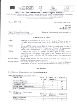 Graduatoria provvisoria - Istituto Comprensivo Petrone Campobasso