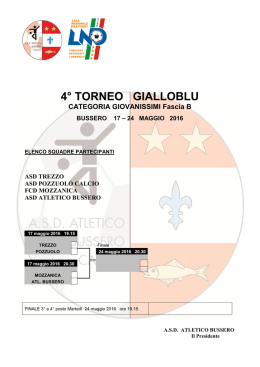 4° TORNEO GIALLOBLU - ASD Atletico Calcio Bussero