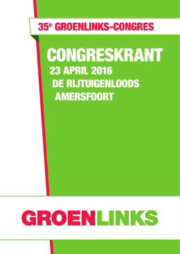 congreskrant - GroenLinks