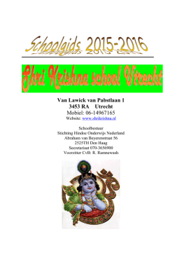Schoolgids 2015-2016 - Shri Krishna School